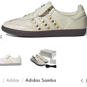 Adidas Samba Cream and Gold Sneakers